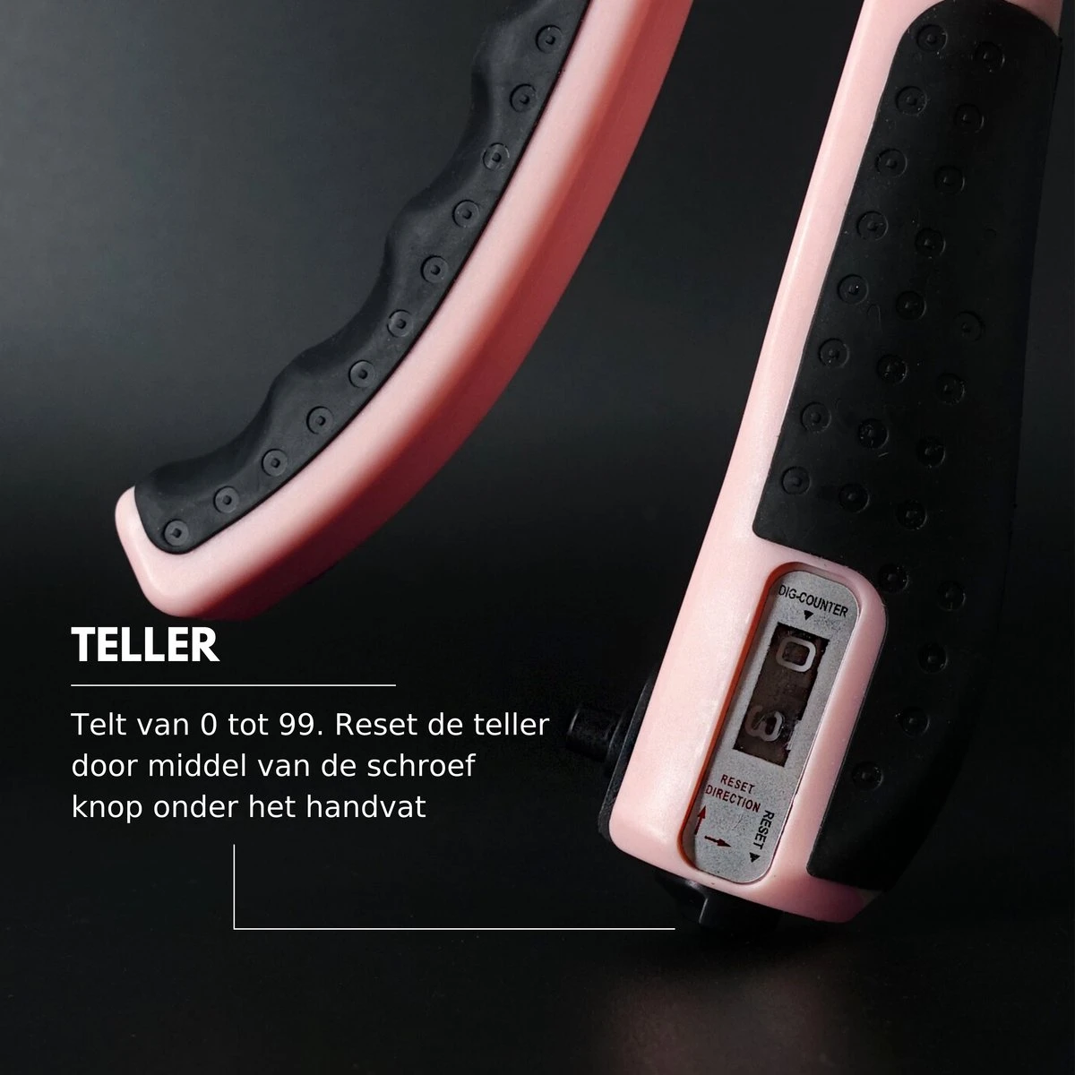 U-Fit One Teller Handtrainer 10 Tot 60kg - Verstelbare Handgrip - Handknijper - Vingertrainer - Onderarm Grip Trainer - Roze 4 U-Fit One Teller Handtrainer 10 Tot 60kg - Verstelbare Handgrip - Handknijper - Vingertrainer - Onderarm Grip Trainer - Roze - Afbeelding 4