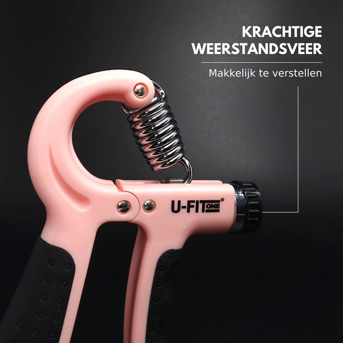 U-Fit One Teller Handtrainer 10 Tot 60kg - Verstelbare Handgrip - Handknijper - Vingertrainer - Onderarm Grip Trainer - Roze 6 U-Fit One Teller Handtrainer 10 Tot 60kg - Verstelbare Handgrip - Handknijper - Vingertrainer - Onderarm Grip Trainer - Roze - Afbeelding 6