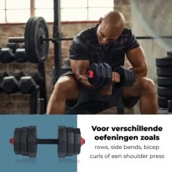 Umbro Halterset - 20 KG - Verstelbare Dumbells En Barbell - Gewichten Van 1.25 KG, 1.5KG En 2KG - Kunststof -FitForce Outlet Winkel 1200x1200 67