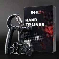 U-Fit One Handtrainer 10 Tot 60kg - Verstelbare Handgrip - Handknijper - Vingertrainer - Onderarm Grip Trainer - Zwart - Inclusief Ebook -FitForce Outlet Winkel 1200x1200 670