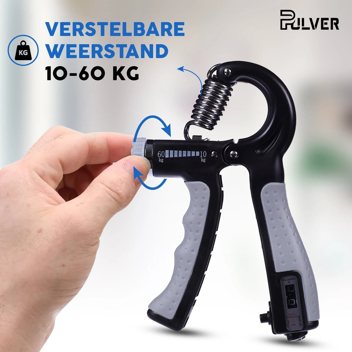 Pulver -Handtrainer 10 To 60kg Met Vingertrainer - Handknijper- Knijphalter - Armtrainer – Gewichten - Hand Knijper Set - Handgripper - Hand Gripper - Grip - Onderarm Trainer - Buigveer – Grip Trainer - Vinger - Hand Spier - Fitness - Grijs 2 Pulver -Handtrainer 10 To 60kg Met Vingertrainer - Handknijper- Knijphalter - Armtrainer – Gewichten - Hand Knijper Set - Handgripper - Hand Gripper - Grip - Onderarm Trainer - Buigveer – Grip Trainer - Vinger - Hand Spier - Fitness - Grijs - Afbeelding 2