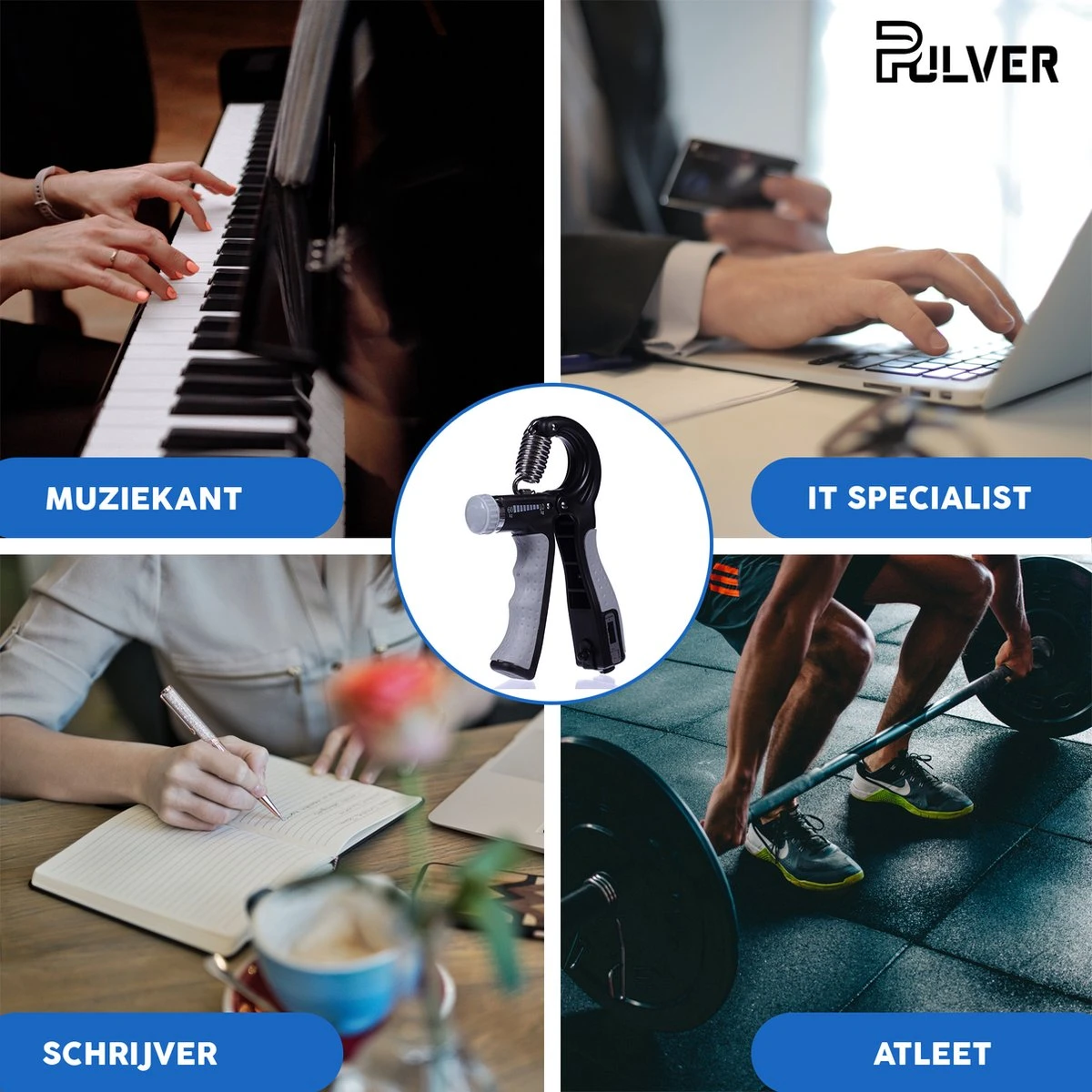 Pulver -Handtrainer 10 To 60kg Met Vingertrainer - Handknijper- Knijphalter - Armtrainer – Gewichten - Hand Knijper Set - Handgripper - Hand Gripper - Grip - Onderarm Trainer - Buigveer – Grip Trainer - Vinger - Hand Spier - Fitness - Grijs 4 Pulver -Handtrainer 10 To 60kg Met Vingertrainer - Handknijper- Knijphalter - Armtrainer – Gewichten - Hand Knijper Set - Handgripper - Hand Gripper - Grip - Onderarm Trainer - Buigveer – Grip Trainer - Vinger - Hand Spier - Fitness - Grijs - Afbeelding 4