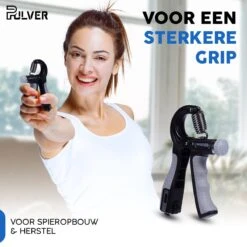 Pulver -Handtrainer 10 To 60kg Met Vingertrainer - Handknijper- Knijphalter - Armtrainer – Gewichten - Hand Knijper Set - Handgripper - Hand Gripper - Grip - Onderarm Trainer - Buigveer – Grip Trainer - Vinger - Hand Spier - Fitness - Grijs -FitForce Outlet Winkel 1200x1200 680