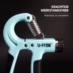 U-Fit One Handtrainer - 10 To 60kg - Handknijper - Knijphalter - Vingertrainer - Onderarm Grip Trainer - Lichtblauw -FitForce Outlet Winkel 1200x1200 715