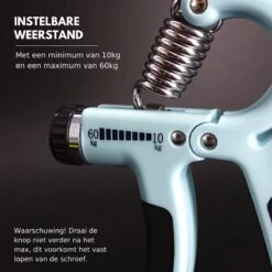 U-Fit One Handtrainer - 10 To 60kg - Handknijper - Knijphalter - Vingertrainer - Onderarm Grip Trainer - Lichtblauw -FitForce Outlet Winkel 1200x1200 716