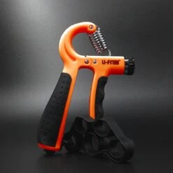 U-Fit One Teller Handtrainer 10 Tot 60kg - Verstelbare Handgrip - Handknijper - Vingertrainer - Onderarm Grip Trainer - Oranje - Incl Instructies -FitForce Outlet Winkel 1200x1200 737