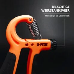 U-Fit One Teller Handtrainer 10 Tot 60kg - Verstelbare Handgrip - Handknijper - Vingertrainer - Onderarm Grip Trainer - Oranje - Incl Instructies -FitForce Outlet Winkel 1200x1200 739