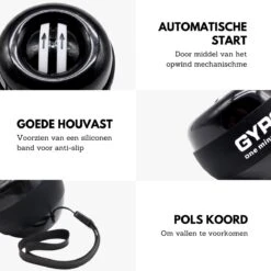 U-Fit One PowerBall Met Autostart - Forceball - WristBall - Spinner - Handtrainer - Polstrainer - Stressbal - Zwart 5 U-Fit One PowerBall Met Autostart - Forceball - WristBall - Spinner - Handtrainer - Polstrainer - Stressbal - Zwart -FitForce Outlet Winkel 1200x1200 752