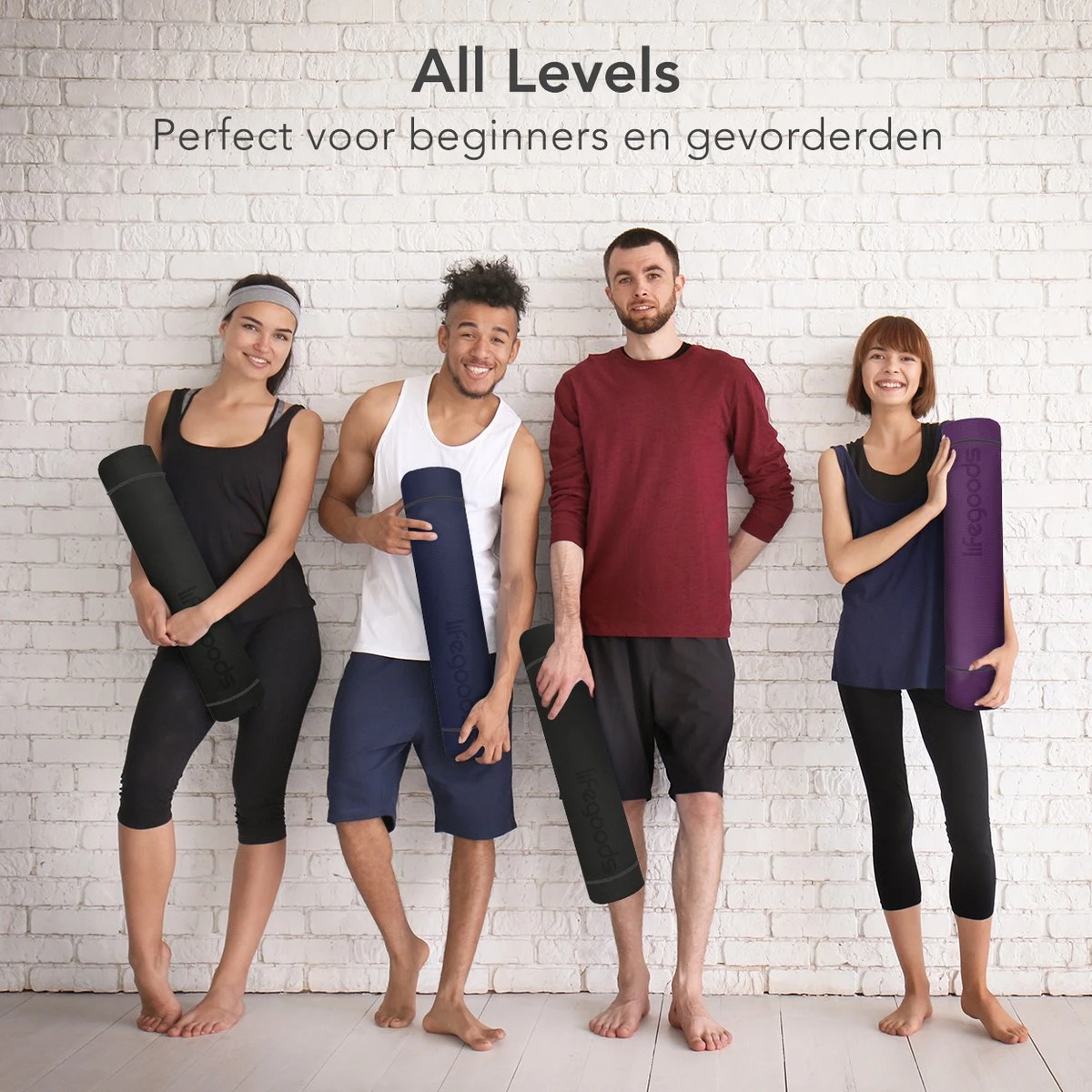 LifeGoods Yogamat - 61x183x0,6cm - Draagriem - Extra Dik - Zwart/Grijs 6 LifeGoods Yogamat - 61x183x0,6cm - Draagriem - Extra Dik - Zwart/Grijs - Afbeelding 6