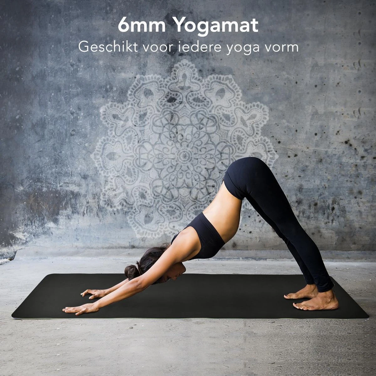 LifeGoods Yogamat - 61x183x0,6cm - Draagriem - Extra Dik - Zwart/Grijs 9 LifeGoods Yogamat - 61x183x0,6cm - Draagriem - Extra Dik - Zwart/Grijs - Afbeelding 9