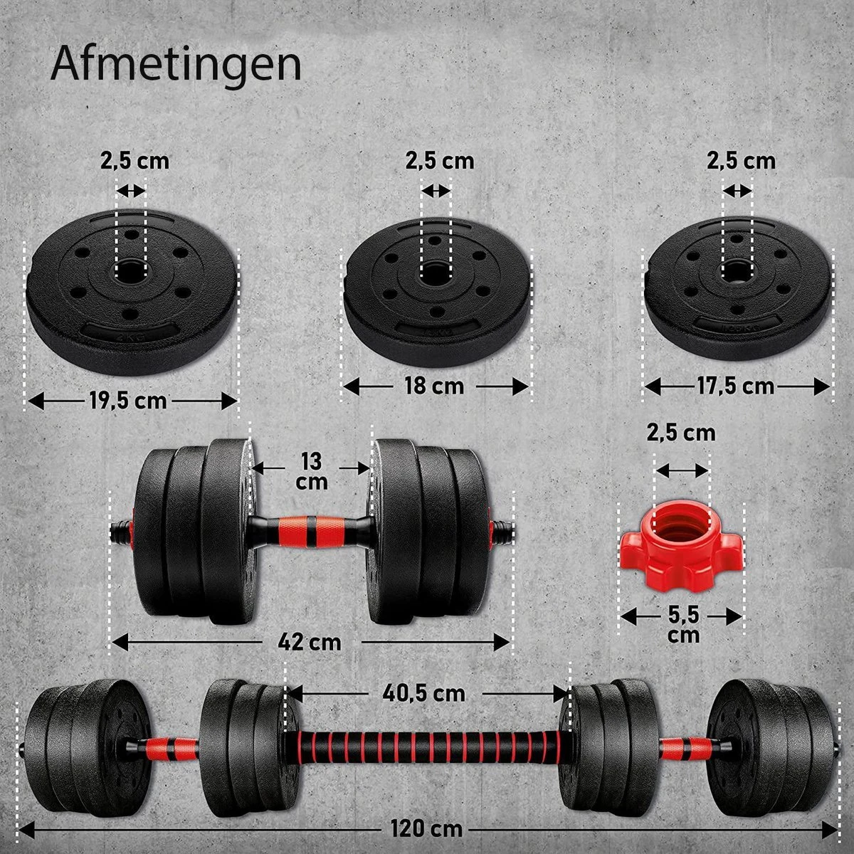 Sens Design Halterset Dumbell Set Gewichten Set Zwart - 20 Kg 5 Sens Design Halterset Dumbell Set Gewichten Set Zwart - 20 Kg - Afbeelding 5