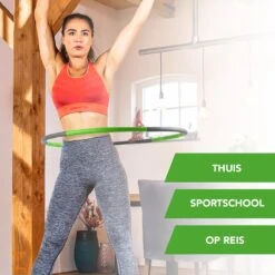 Tunturi Fitness Hoelahoep - Fitness Hoepel - Fitness Hulahoop - 1,8 Kg - Groen/Grijs - Incl. Gratis Fitness App -FitForce Outlet Winkel 1200x1200 835