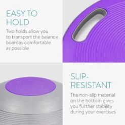 Navaris Anti-slip Balansbord Voor Evenwichtstraining - Balanstrainer - Wiebelbord - Voor Beginners En Professionals - Diameter 40cm - Lila -FitForce Outlet Winkel 1200x1200 861