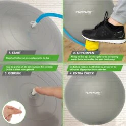 Tunturi Fitness Bal - Yoga Bal Inclusief Pomp - Pilates Bal - Zwangerschaps Bal - 75 Cm - Kleur: Zilver - Incl. Gratis Fitness App 8 Tunturi Fitness Bal - Yoga Bal Inclusief Pomp - Pilates Bal - Zwangerschaps Bal - 75 Cm - Kleur: Zilver - Incl. Gratis Fitness App -FitForce Outlet Winkel 1200x1200 865