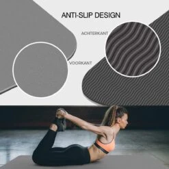Eco Yoga Mat - Inclusief Draagriem - Fitness MatAnti Slip - Extra Dik (6 Mm) - 183 X 61 X 0,6 Cm - Zwart - Diverse Kleuren -FitForce Outlet Winkel 1200x1200 878