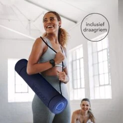 LifeGoods Yogamat - 61x183x0,6cm - Draagriem - Extra Dik - Blauw -FitForce Outlet Winkel 1200x1200 885