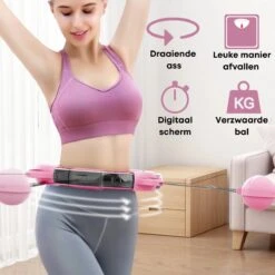 Niftyneeds Hula- Verstelbare Fitness Hoelahoep Met Gewicht En Digitaal Scherm - Hula Hoop Fitness -Hoelahoep Voor Volwassenen En Kinderen - Roze - Digitale Teller -FitForce Outlet Winkel 1200x1200 935
