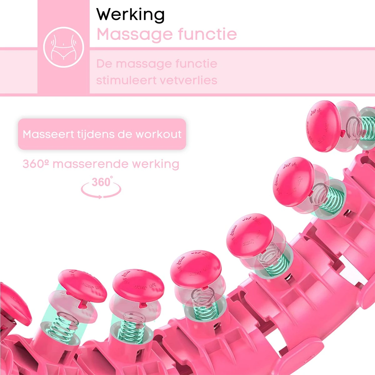 FAVE Verstelbare Hoelahoep Met Gewicht – Hula Hoep Fitness – Weighted – Hoepel – Voor Volwassenen En Kinderen - Roze 4 FAVE Verstelbare Hoelahoep Met Gewicht – Hula Hoep Fitness – Weighted – Hoepel – Voor Volwassenen En Kinderen - Roze - Afbeelding 4