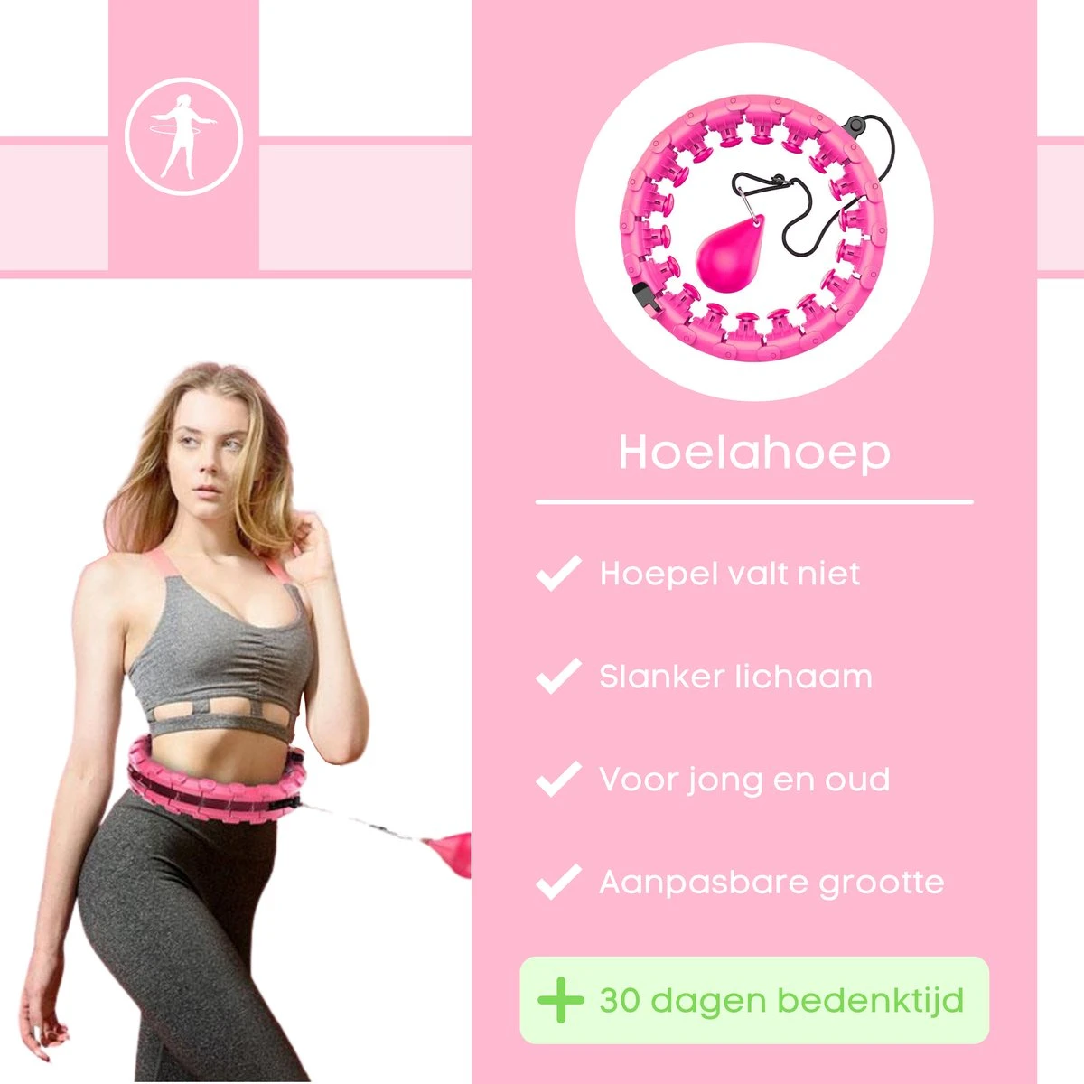 FAVE Verstelbare Hoelahoep Met Gewicht – Hula Hoep Fitness – Weighted – Hoepel – Voor Volwassenen En Kinderen - Roze 5 FAVE Verstelbare Hoelahoep Met Gewicht – Hula Hoep Fitness – Weighted – Hoepel – Voor Volwassenen En Kinderen - Roze - Afbeelding 5