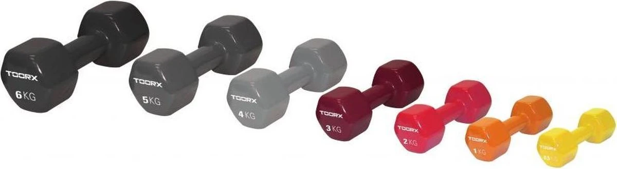 Toorx Fitness Vinyl Dumbbell - Per Stuk 1 Toorx Fitness Vinyl Dumbbell - Per Stuk