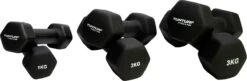 Tunturi Gewichten - Halterset - Dumbbell Set - Neopreen Dummbbells - 1 T/m 3kg - 3 Paar - Incl. Gratis Fitness App -FitForce Outlet Winkel 1200x392