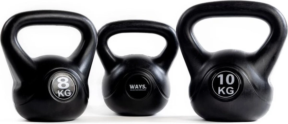 WAYS. Kettlebell - 6 KG - PVC - Zwart 4 WAYS. Kettlebell - 6 KG - PVC - Zwart - Afbeelding 4