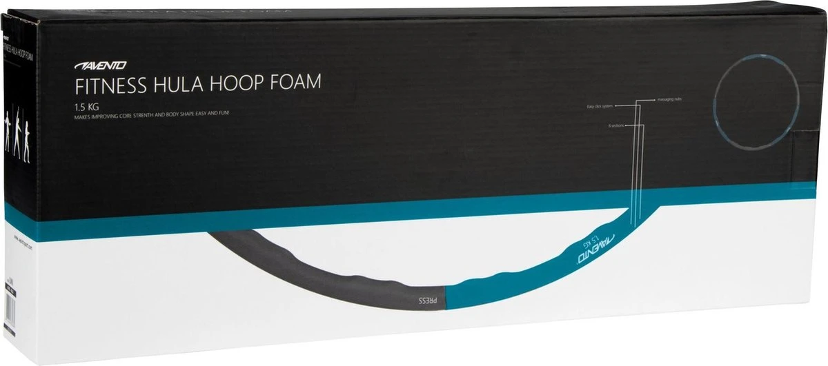Avento Fitness Hoelahoop - 1.5 Kg - Blauw/Grijs 5 Avento Fitness Hoelahoop - 1.5 Kg - Blauw/Grijs - Afbeelding 5