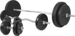 Gorilla Sports Halterbank Zwart Met 100 Kg Halterset - Fitnessbank - Verstelbaar - Halterstang Met Gewichten - Kunststof -FitForce Outlet Winkel 1200x576