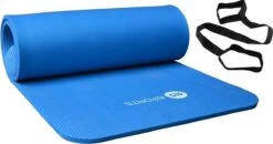 RS Sports Fitnessmat / Trainingsmat NBR - Blauw- 180 X 60 X 1,5 Cm - Met Draagkoord