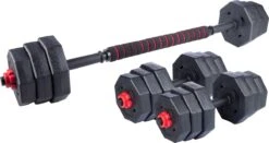 Umbro Halterset - 20 KG - Verstelbare Dumbells En Barbell - Gewichten Van 1.25 KG, 1.5KG En 2KG - Kunststof -FitForce Outlet Winkel 1200x635