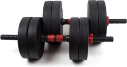 Dumbbellset 25 Kg Met Halterstang - Dumbbells Verstelbaar - Halterset - Fitness Gewichten Set - Rood/zwart -FitForce Outlet Winkel 1200x639