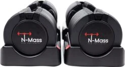 N Mass Verstelbare Dumbells Set - 34 Kg Gewichten - Hoogwaardige Fitness Dumbbells - Pro-Flex Dumbbell Set 18 N Mass Verstelbare Dumbells Set - 34 Kg Gewichten - Hoogwaardige Fitness Dumbbells - Pro-Flex Dumbbell Set -FitForce Outlet Winkel 1200x643 1