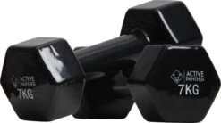 Active Panther Dumbbell Set 2 X 7 KG - 14 Kg Totaal - Vinyl - Zwart