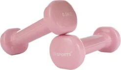 ScSPORTS® Dumbbells - 2 X 0,5 Kg - Vinyl - Pastel Roze - Gewichten - Halters -FitForce Outlet Winkel 1200x702