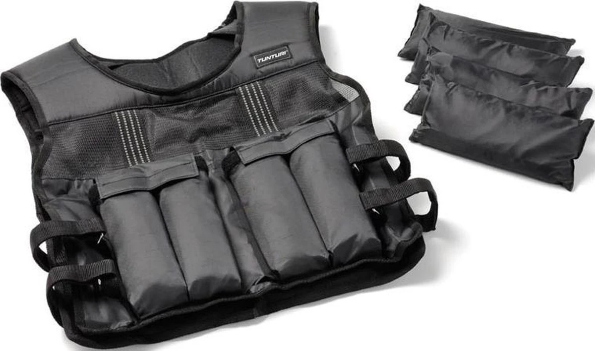 Tunturi Gewichstvest - Gewichtvest - Weight Vest - Gewichtsvest Hardlopen - Verstelbaar - 10kg - Zwart 1 Tunturi Gewichstvest - Gewichtvest - Weight Vest - Gewichtsvest Hardlopen - Verstelbaar - 10kg - Zwart