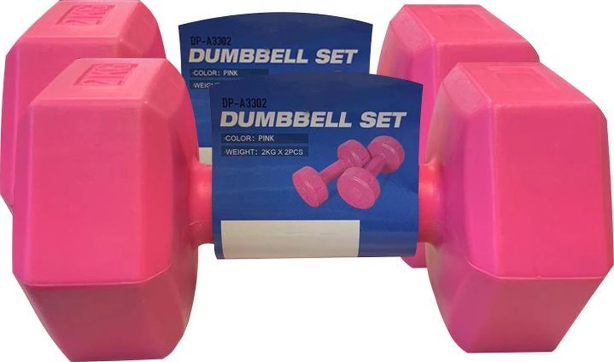 Merkloos Dumbbells - Set Van 2x 2kg - Roze 6 Merkloos Dumbbells - Set Van 2x 2kg - Roze - Afbeelding 6