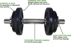 RS Sports Dumbellset - Halterset Met Gewichten - Totaal 20 Kg - 2 Stangen - Zwart -FitForce Outlet Winkel 1200x721 1