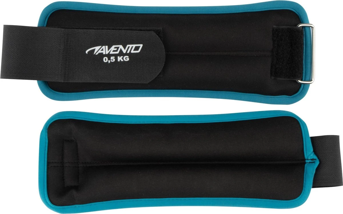 Avento Pols/Enkel Gewicht Neopreen - 2x 0.5 Kg - Zwart/Blauw 6 Avento Pols/Enkel Gewicht Neopreen - 2x 0.5 Kg - Zwart/Blauw - Afbeelding 6