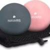 Navaris Lacrosse Massageballen - 2x Triggerpoint Massage Bal Voor Rug, Benen En Nek - Fascia Ballen Voor Zelfmassage - Diameter 6 Cm - Hard En Zacht