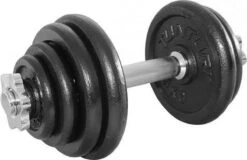 Tunturi Gewichten Gietijzer Totaal 20kg - Halterset Met Schroefsluiting - Dumbbell Set - 1 Halterstang - 30mm - Incl. Gratis Fitness App -FitForce Outlet Winkel 1200x776