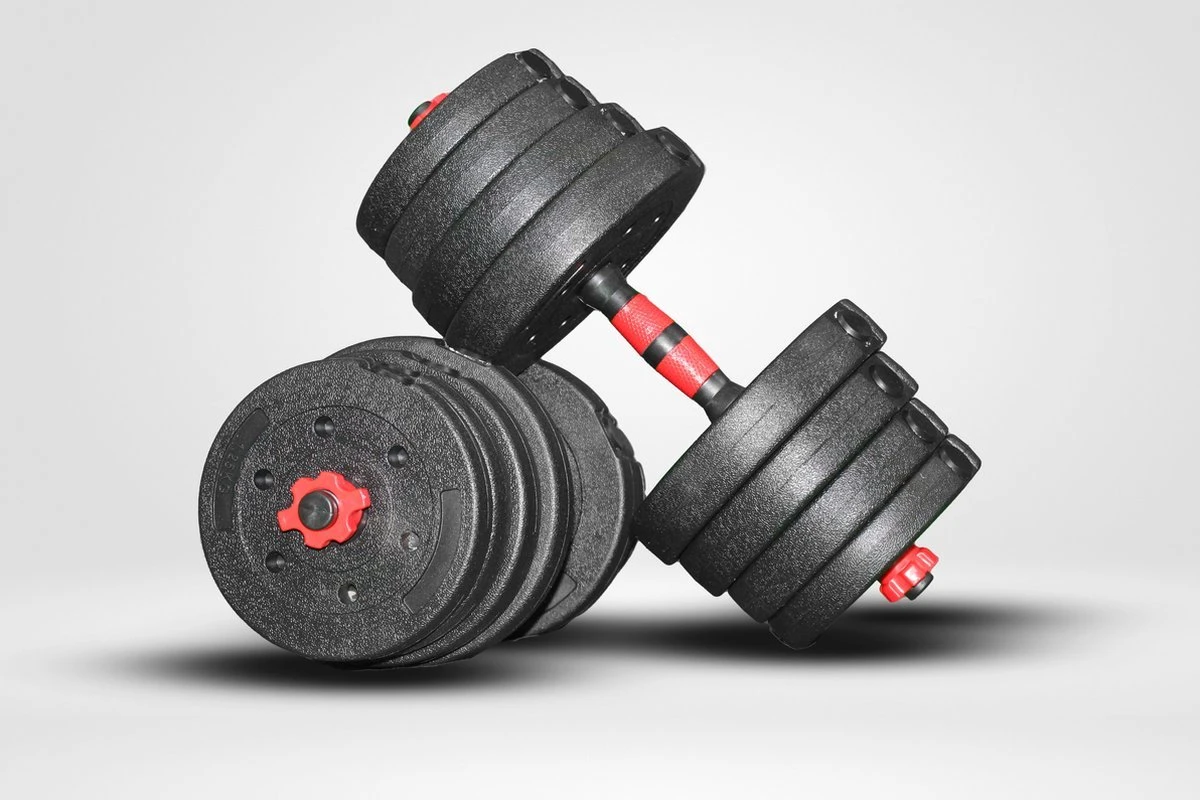 Venom Sports Verstelbare Dumbbell Set Tot 30kg - Professionele 2-in-1 Halterset Gewichten - Gebruiksvriendelijke Fitness Stang - Rood 11 Venom Sports Verstelbare Dumbbell Set Tot 30kg - Professionele 2-in-1 Halterset Gewichten - Gebruiksvriendelijke Fitness Stang - Rood - Afbeelding 11