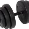 Tunturi Dumbbellset - Halterset - Totaal 15 Kg - Zwart Vinyl - Incl. Gratis Fitness App