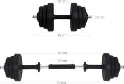 Songmics Dumbells - Halterset - Gewichten - Dumbells Set - Halters Verstelbaar - Met Verbindingsbuis - Set Van 30 Kg - Geel - Zwart -FitForce Outlet Winkel 1200x822