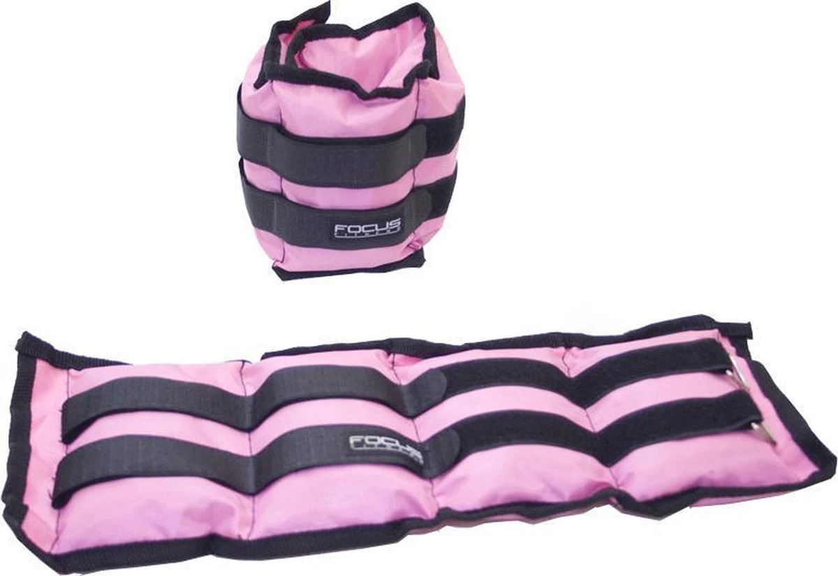 Focus Fitness - Pols-/enkelgewichten - Ankle Weights - 2 X 1,5 Kg - Roze - Gewichten - Verstelbaar 2 Focus Fitness - Pols-/enkelgewichten - Ankle Weights - 2 X 1,5 Kg - Roze - Gewichten - Verstelbaar - Afbeelding 2