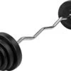 Curlstang - Curl Bar - Gewichten - Curlstang Met Gewichten - Ez Bar - Halterstang - Halterstang 25mm - 23.5 Kg - Inclusief Stersluitingen - Zwart - 120 Cm