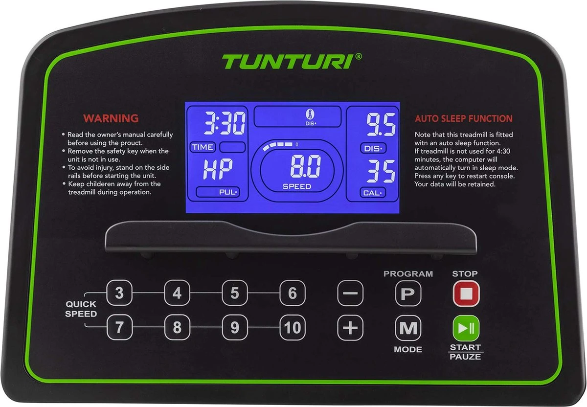 Tunturi Cardio Fit T35 Loopband Inklapbaar - Hardloopband Met 12 Trainingsprogramma's – Duidelijke Monitor – 0,8 - 16,0 Km/u 5 Tunturi Cardio Fit T35 Loopband Inklapbaar - Hardloopband Met 12 Trainingsprogramma's – Duidelijke Monitor – 0,8 - 16,0 Km/u - Afbeelding 5
