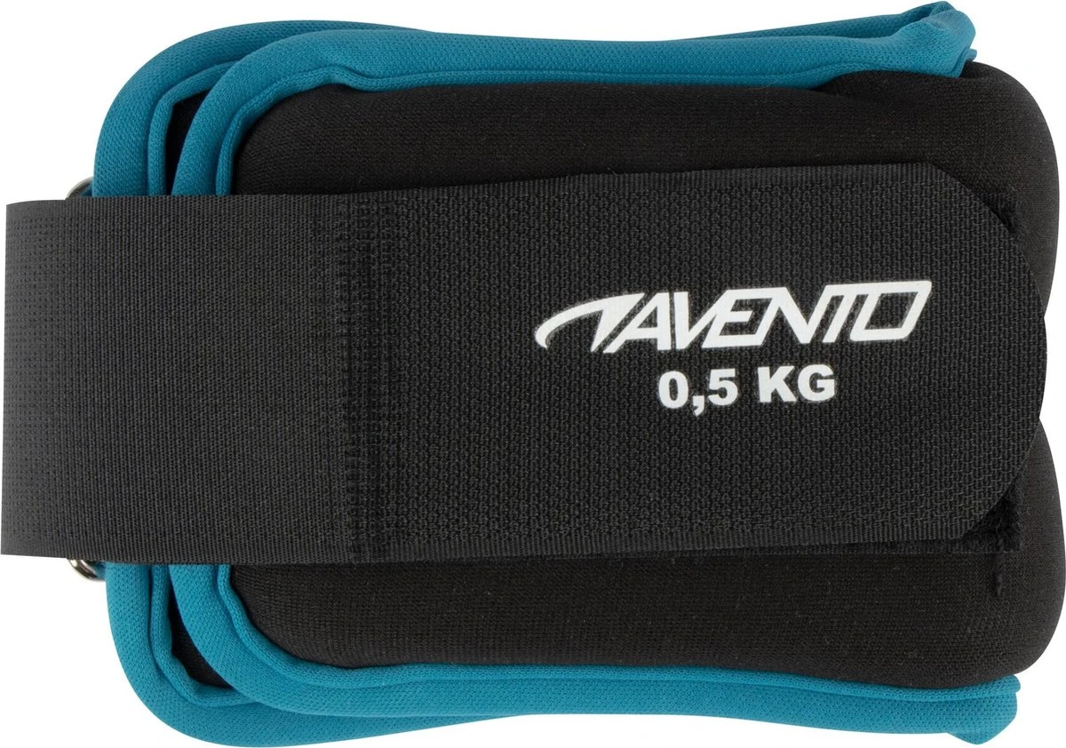 Avento Pols/Enkel Gewicht Neopreen - 2x 0.5 Kg - Zwart/Blauw 3 Avento Pols/Enkel Gewicht Neopreen - 2x 0.5 Kg - Zwart/Blauw - Afbeelding 3