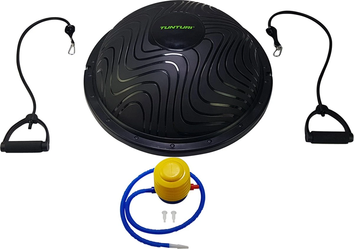 Tunturi Balanstrainer Pro Met Handvatten - Balanskussen Met Resistance Band Set - Balansbal Incl. Meegeleverde Voetpomp - Incl. Gratis Fitness App 8 Tunturi Balanstrainer Pro Met Handvatten - Balanskussen Met Resistance Band Set - Balansbal Incl. Meegeleverde Voetpomp - Incl. Gratis Fitness App - Afbeelding 8