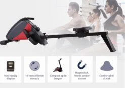 BluMill Roeitrainer - Magnetische Roeimachine - Met Handig Display - 10 Verschillende Niveaus -FitForce Outlet Winkel 1200x849 4