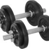 Tunturi Gewichten Gietijzer Totaal 20kg - Halterset Met Schroefsluiting - Dumbbell Set - 2 Halterstangen - 30mm - Incl. Gratis Fitness App